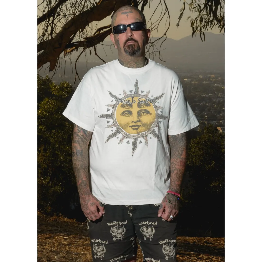 CACTUS PLANT FLEA MARKET x SAINT Mxxxxxx SUN SS TEE/WHT CPFM joint model Four-eye sun printed short sleeves Off-white S-XL Cylindrical fabric without side seams 220g high weight OE yarn ⚠️Note: It is almost meaningless if it is not a cylindrical fabric Customized CPFM joint main mark/wash mark/little angel anti-counterfeiting label Original-level printing factory Top purchasing level